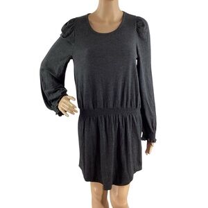 Chaser Charcoal Gray Drop Waist Long Sleeve Mini Dress Size M
